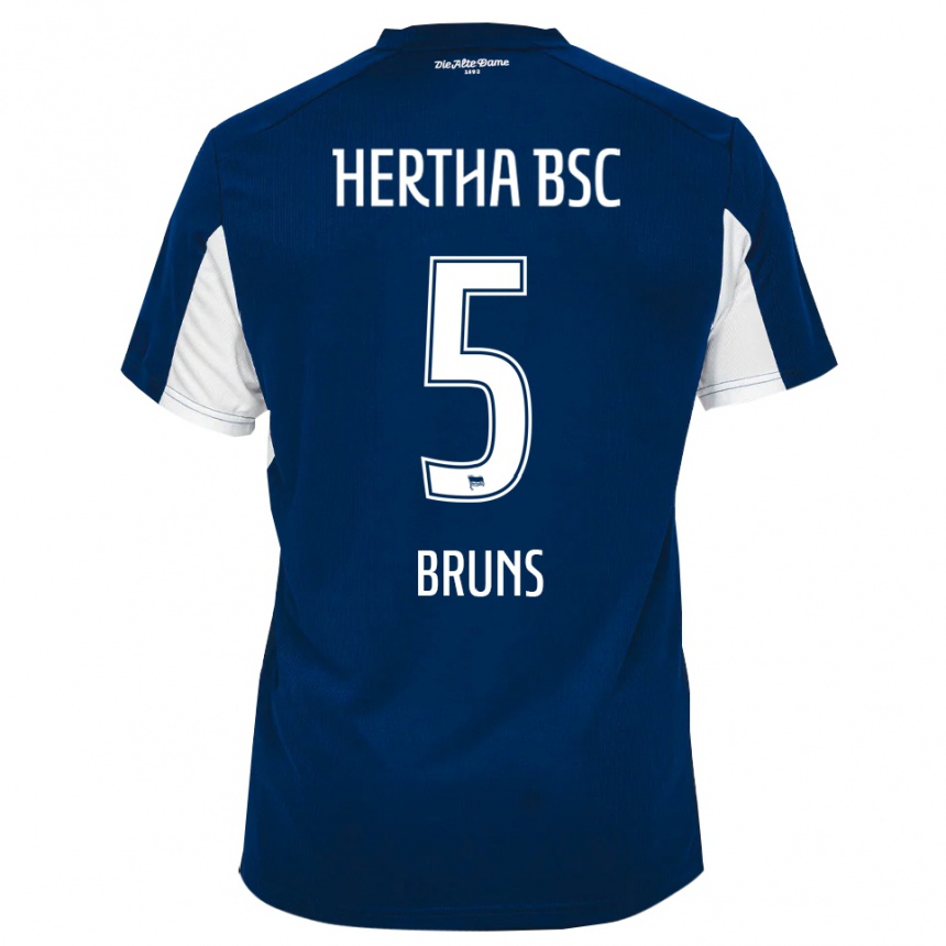 ילדים כדורגל מאתיס ברונס #5 לבן כחול ג'רזי ביתית 2025/26