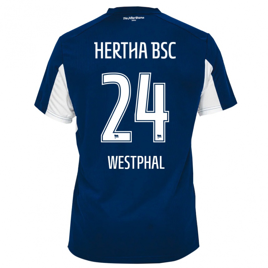 ילדים כדורגל אנוק וסטפאל #24 לבן כחול ג'רזי ביתית 2025/26