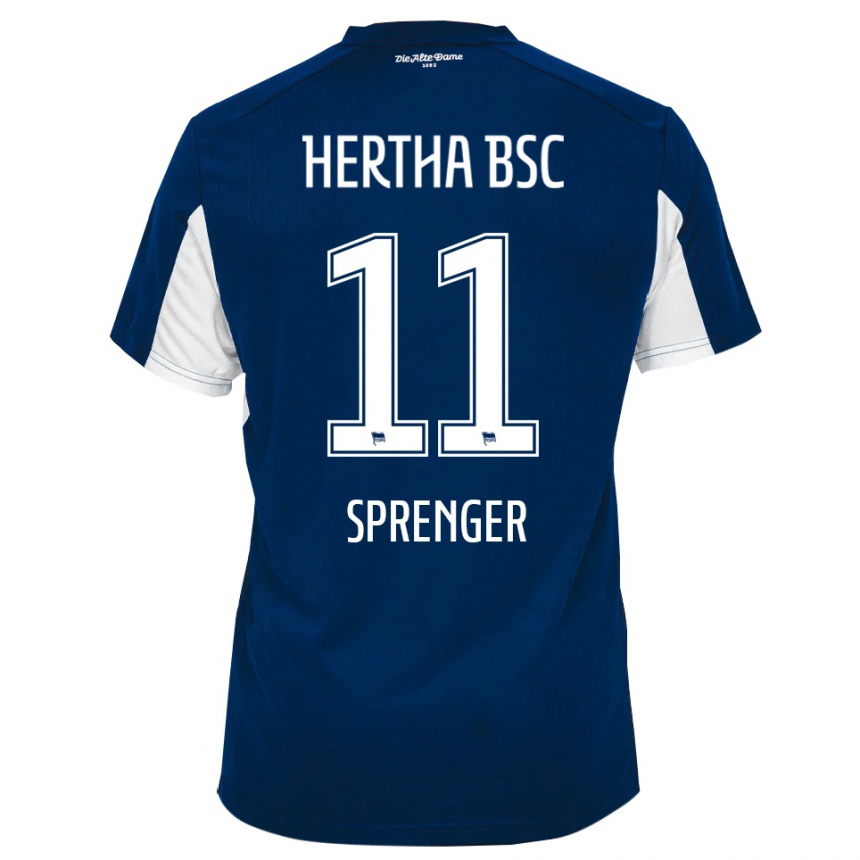 ילדים כדורגל Tiago Sprenger #11 לבן כחול ג'רזי ביתית 2025/26