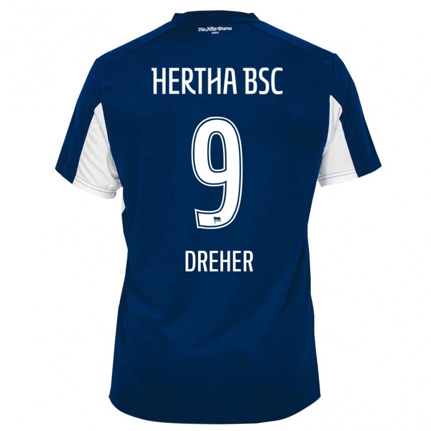 ילדים כדורגל קלרה דרהר #9 לבן כחול ג'רזי ביתית 2025/26