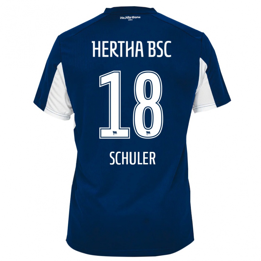 ילדים כדורגל לוקה שולר #18 לבן כחול ג'רזי ביתית 2025/26