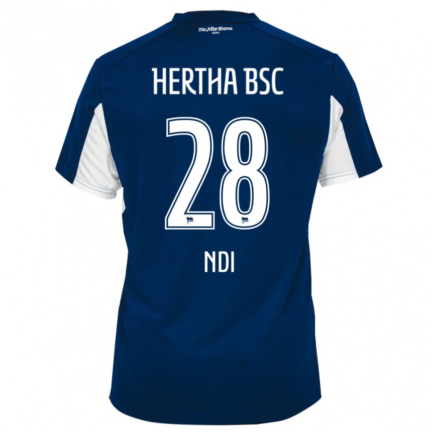 ילדים כדורגל Jelani Ndi #28 לבן כחול ג'רזי ביתית 2025/26