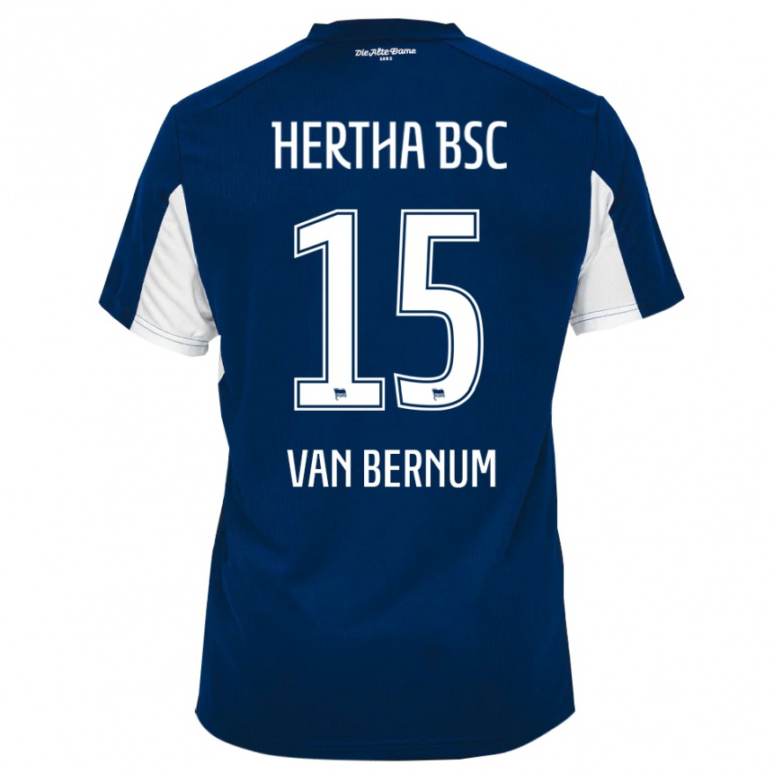 ילדים כדורגל Ben Van Bernum #15 לבן כחול ג'רזי ביתית 2025/26