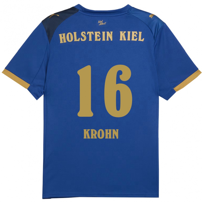 ילדים כדורגל Sandra Krohn #16 כחול זהב ג'רזי ביתית 2025/26