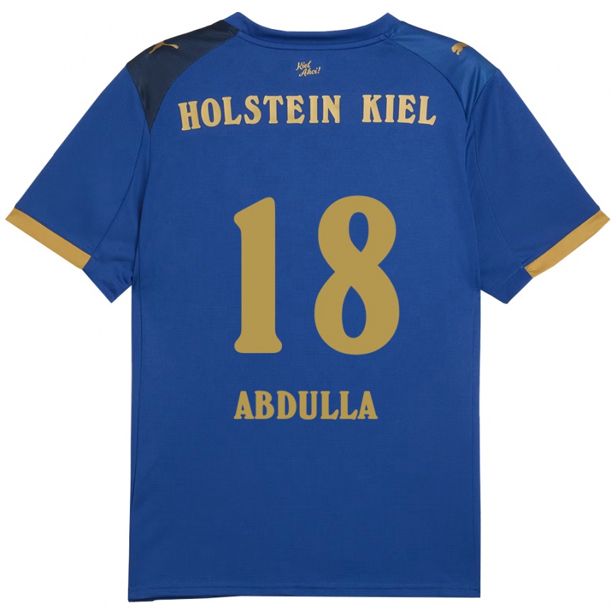 ילדים כדורגל Ali Abdulla #18 כחול זהב ג'רזי ביתית 2025/26