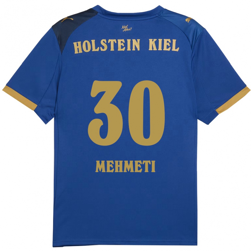 ילדים כדורגל Valton Mehmeti #30 כחול זהב ג'רזי ביתית 2025/26