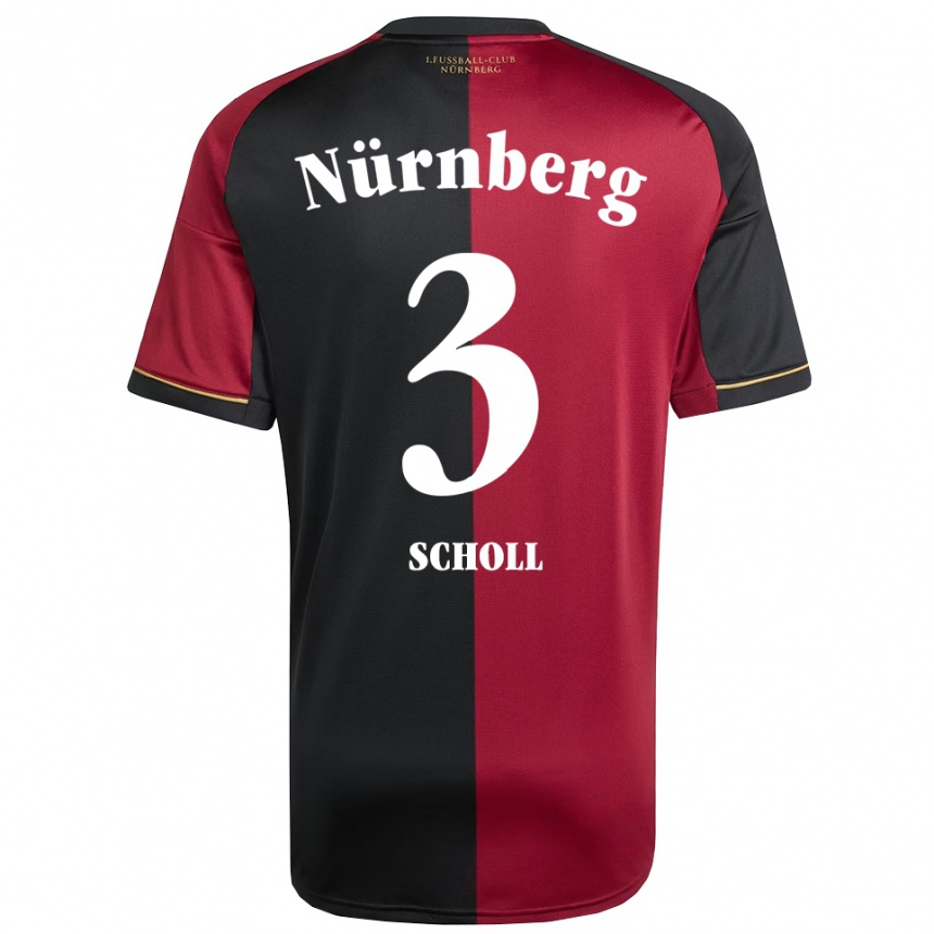 ילדים כדורגל Phil Scholl #3 בורדו שחור ג'רזי ביתית 2025/26