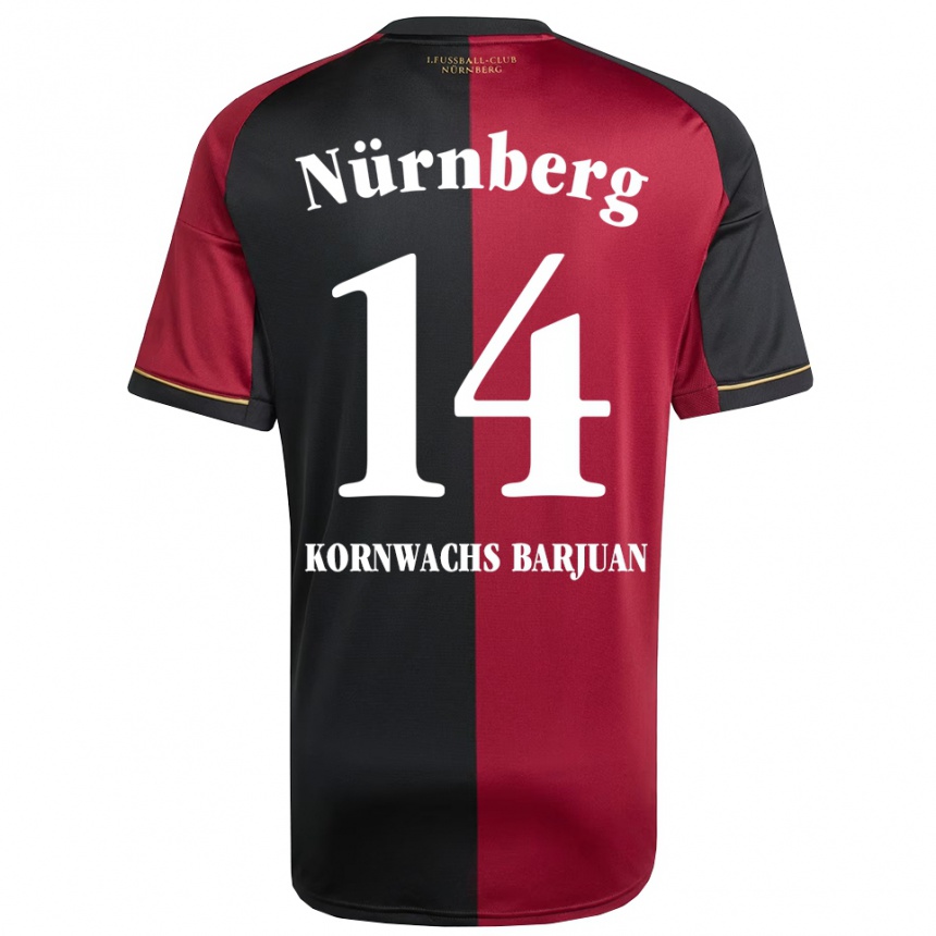 ילדים כדורגל Marc Kornwachs Barjuan #14 בורדו שחור ג'רזי ביתית 2025/26