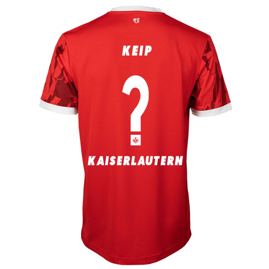 ילדים כדורגל Damian Keip #0 אדום לבן ג'רזי ביתית 2025/26