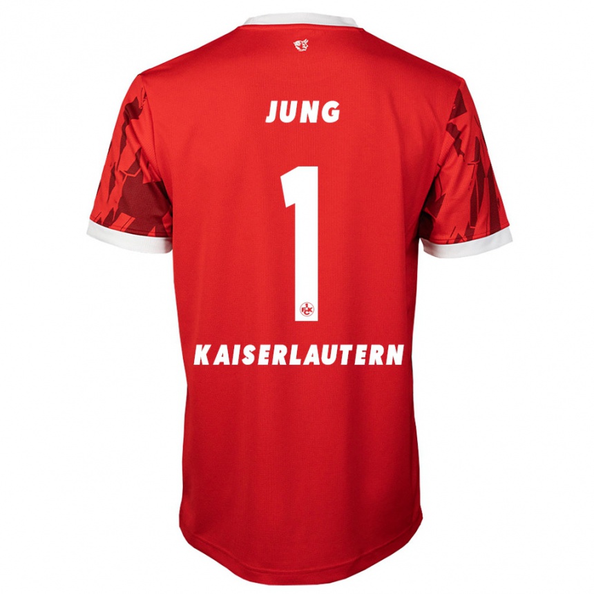 ילדים כדורגל Moritz Jung #1 אדום לבן ג'רזי ביתית 2025/26