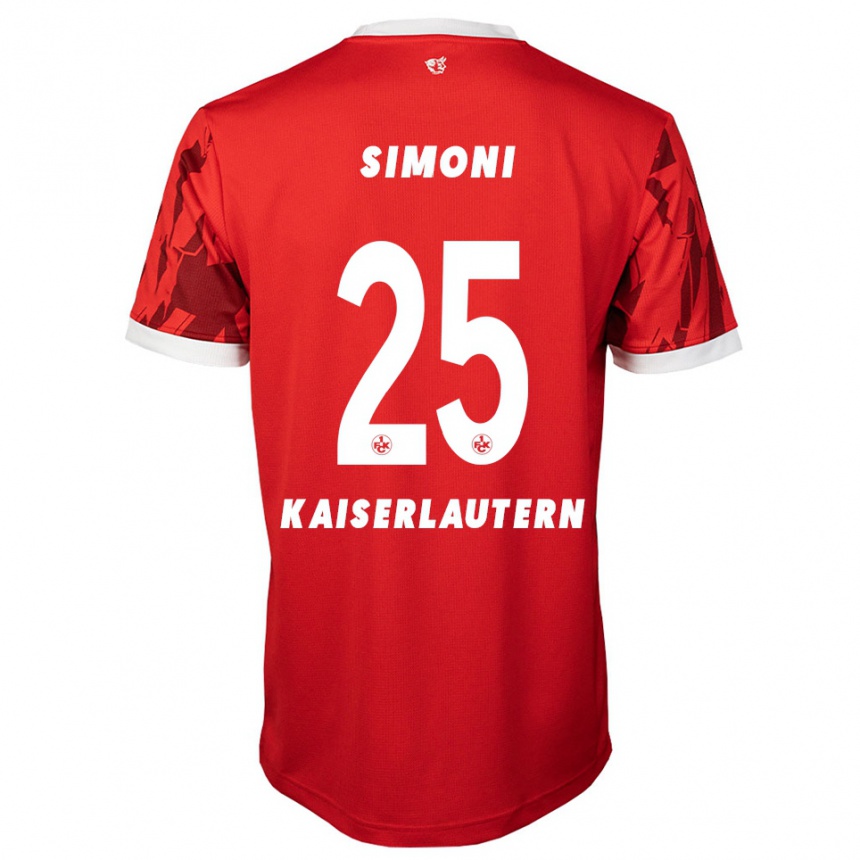 ילדים כדורגל סימון סימוני #25 אדום לבן ג'רזי ביתית 2025/26