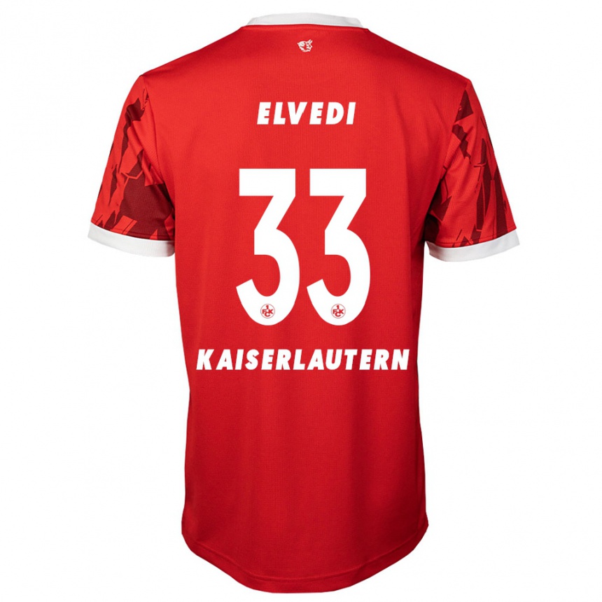 ילדים כדורגל יאן אלבדי #33 אדום לבן ג'רזי ביתית 2025/26