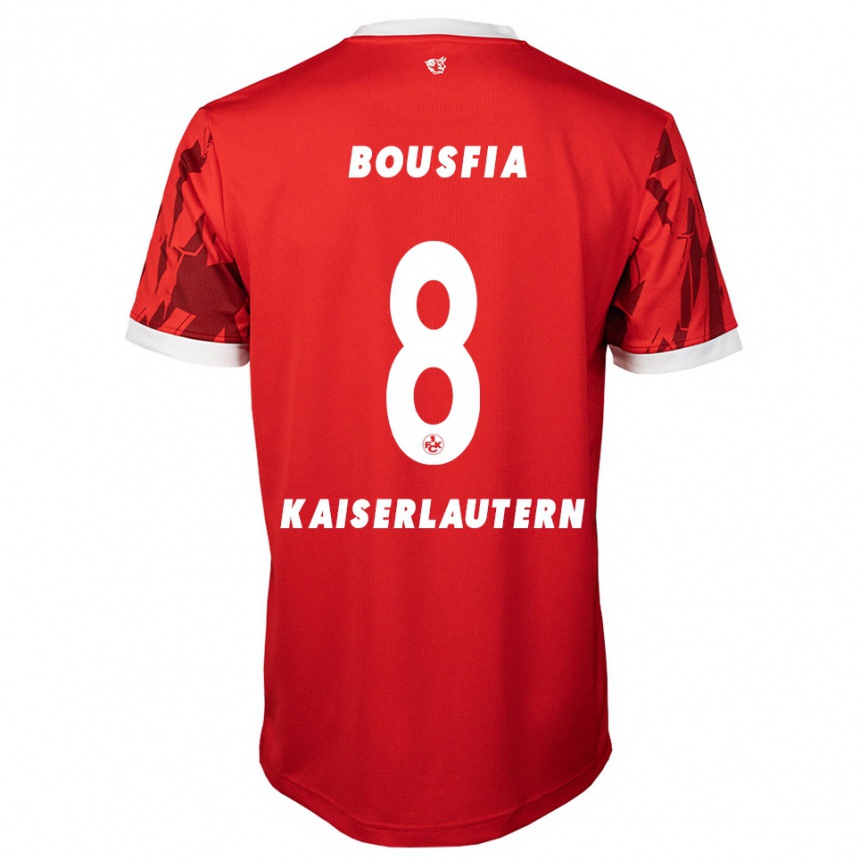 ילדים כדורגל Sami Bousfia #8 אדום לבן ג'רזי ביתית 2025/26