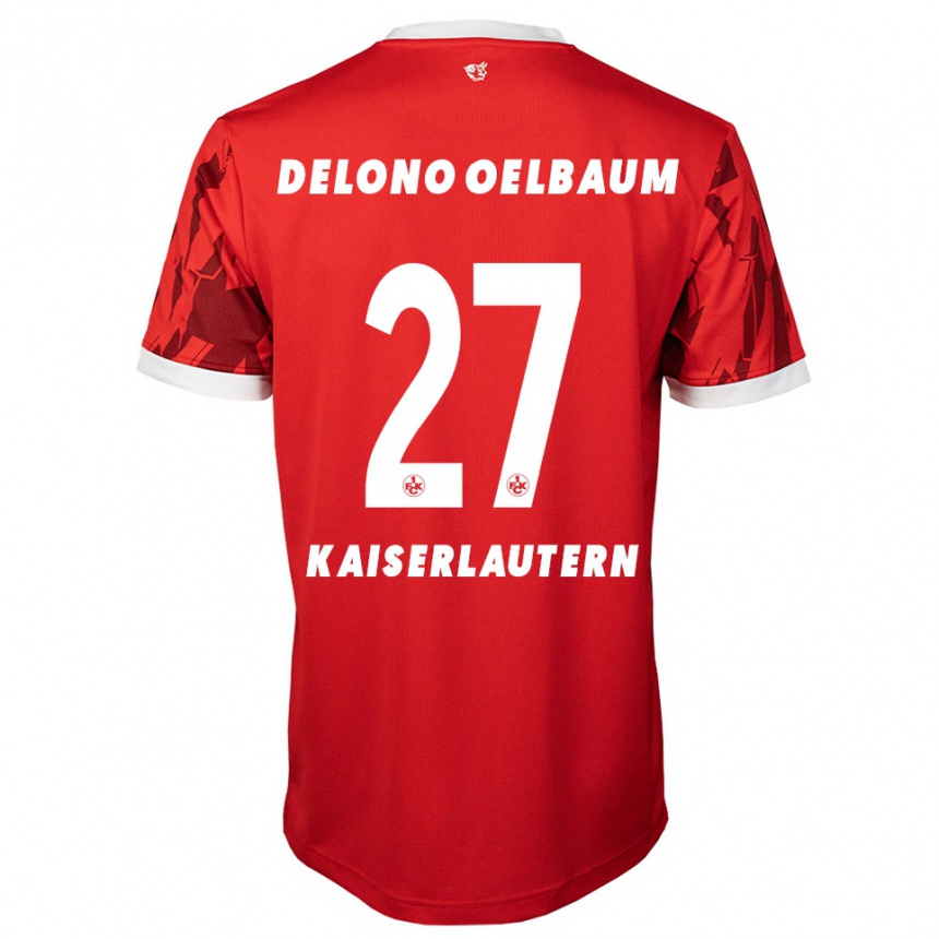 ילדים כדורגל Kenny Delono Oelbaum #27 אדום לבן ג'רזי ביתית 2025/26