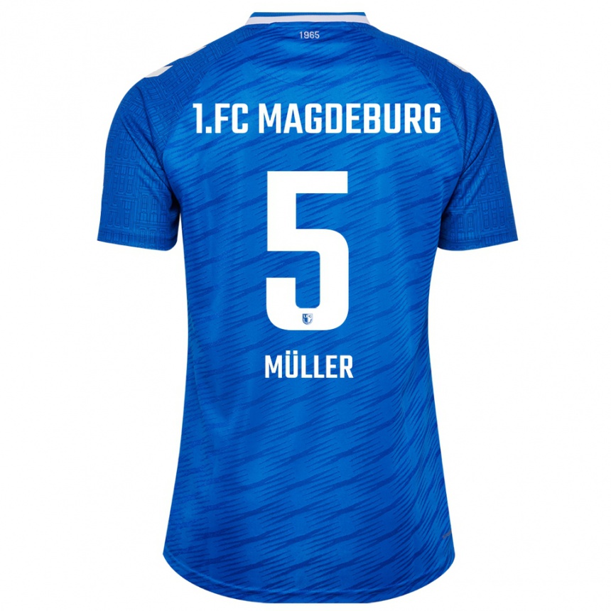 ילדים כדורגל Tobias Müller #5 כחול לבן ג'רזי ביתית 2025/26