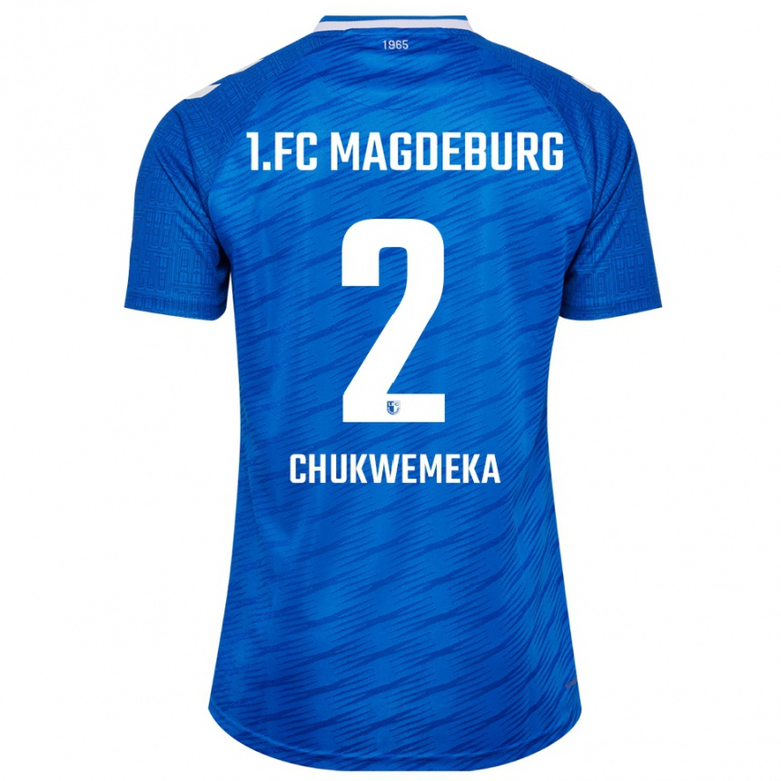 ילדים כדורגל סטנסי שיסון צ׳וקווומקה #2 כחול לבן ג'רזי ביתית 2025/26