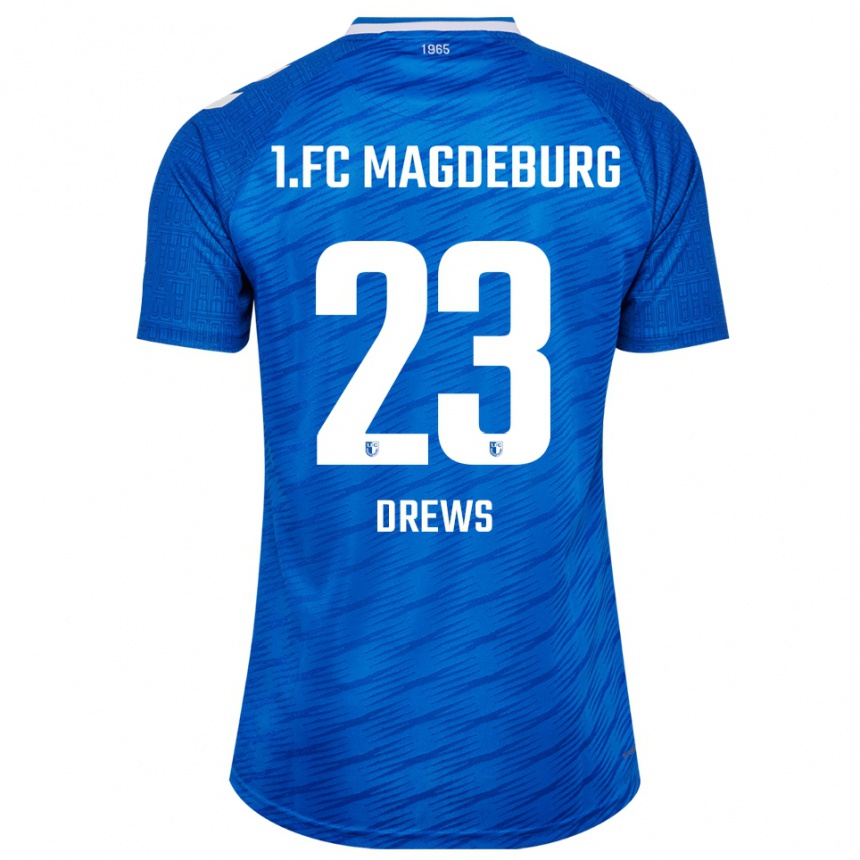 ילדים כדורגל אדריאן דרעווס #23 כחול לבן ג'רזי ביתית 2025/26