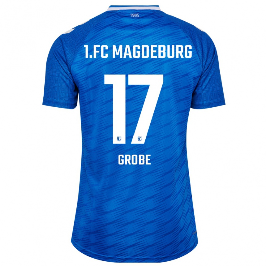 ילדים כדורגל Theresa Grobe #17 כחול לבן ג'רזי ביתית 2025/26