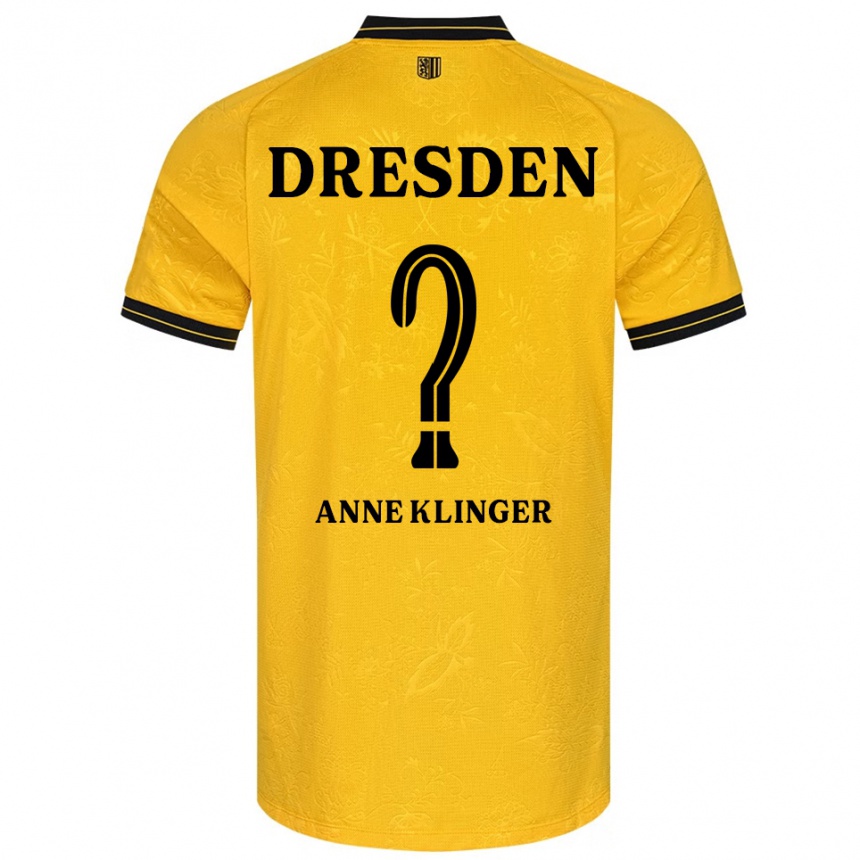 ילדים כדורגל Jo Anne Klinger #0 צהוב שחור ג'רזי ביתית 2025/26