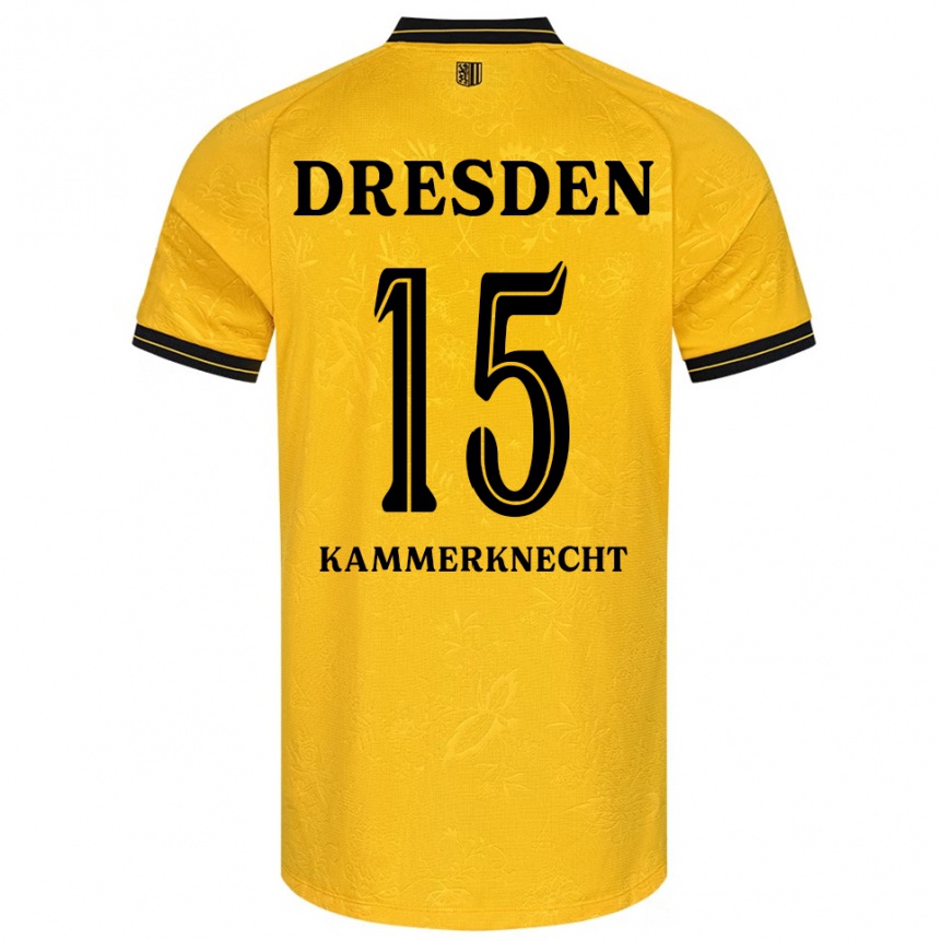 ילדים כדורגל קלאודיו קאמרקנכט #15 צהוב שחור ג'רזי ביתית 2025/26