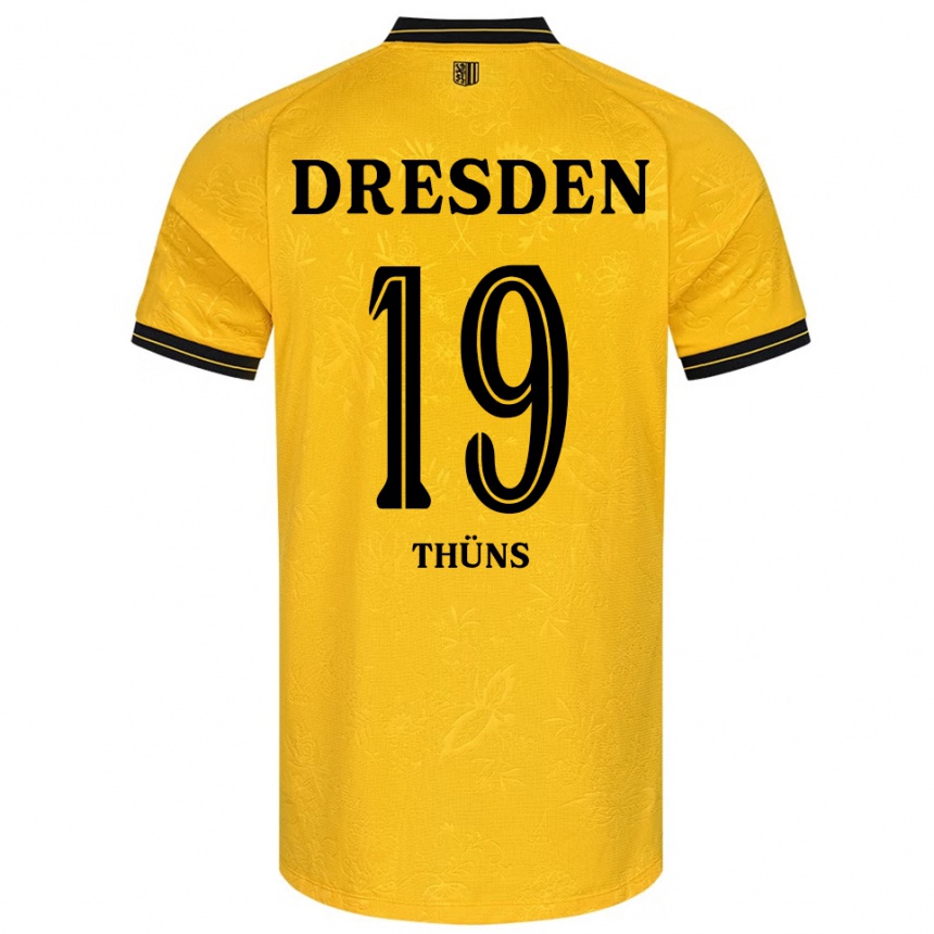 ילדים כדורגל Louis Thüns #19 צהוב שחור ג'רזי ביתית 2025/26