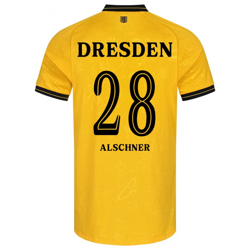 ילדים כדורגל Felix Alschner #28 צהוב שחור ג'רזי ביתית 2025/26