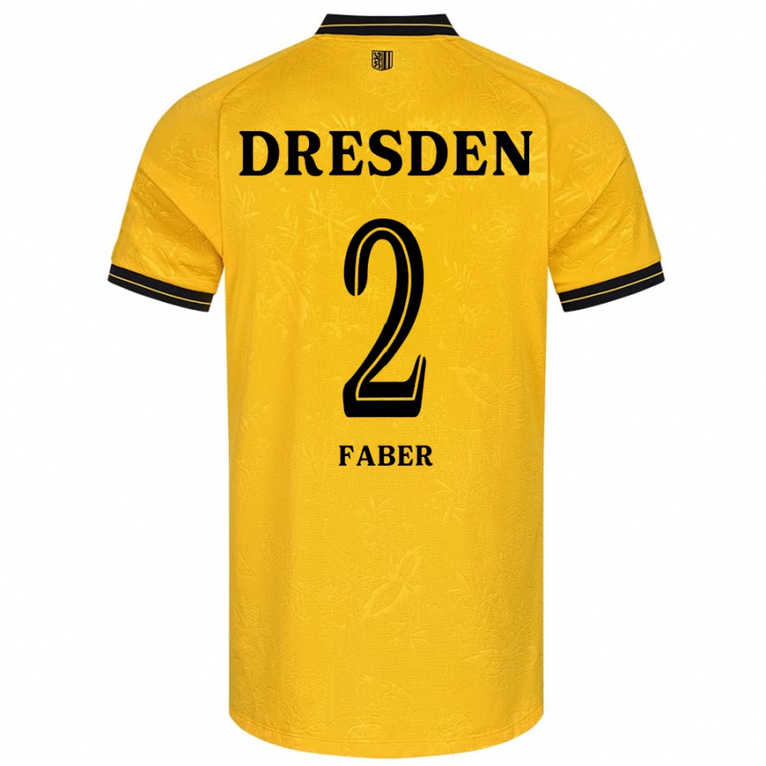 ילדים כדורגל קונרד פאבר #2 צהוב שחור ג'רזי ביתית 2025/26