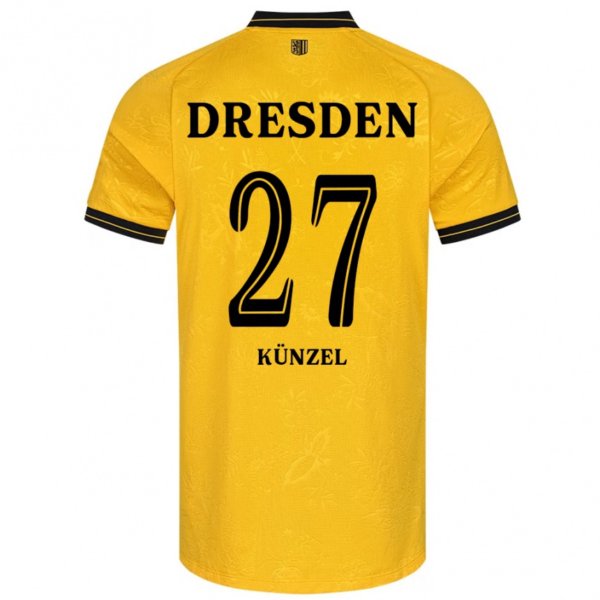 ילדים כדורגל Nico Künzel #27 צהוב שחור ג'רזי ביתית 2025/26