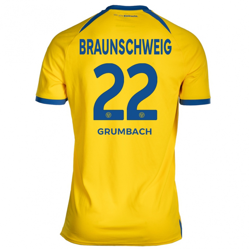 ילדים כדורגל מייסון גרומבך #22 צהוב כחול ג'רזי ביתית 2025/26