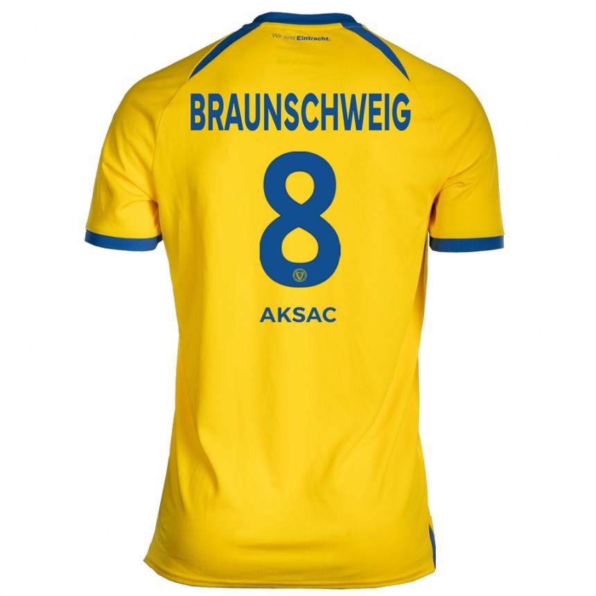 ילדים כדורגל Arda Aksac #8 צהוב כחול ג'רזי ביתית 2025/26