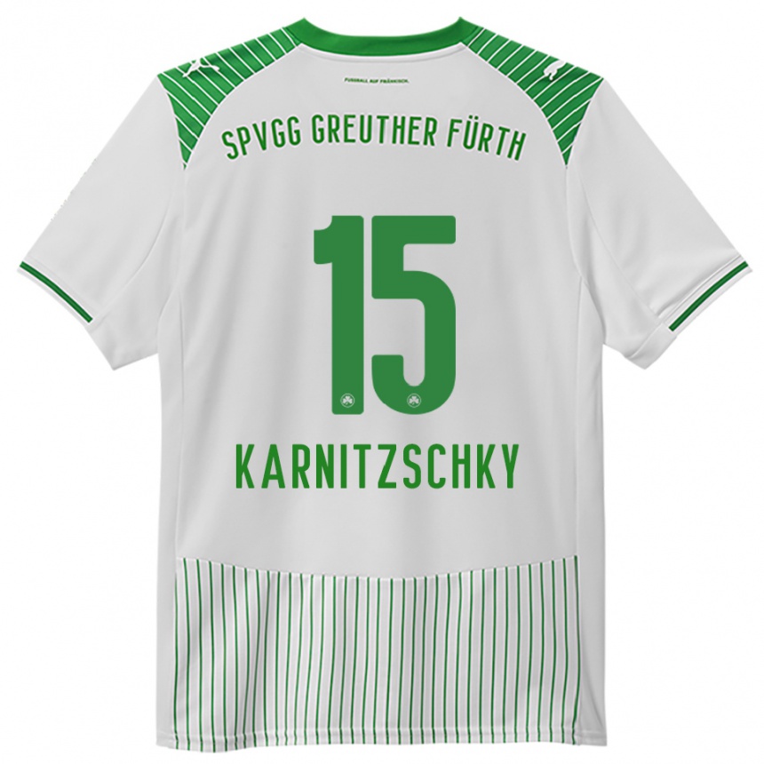 ילדים כדורגל Nick Karnitzschky #15 לבן ירוק ג'רזי ביתית 2025/26