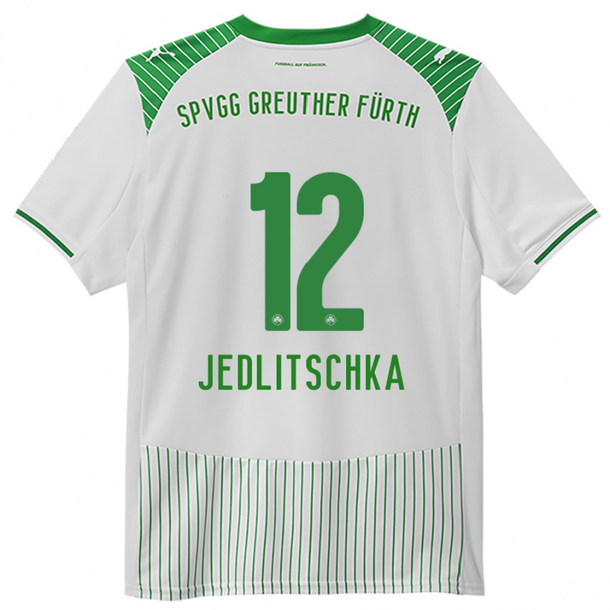 ילדים כדורגל מוריץ ז׳דליצ'קה #12 לבן ירוק ג'רזי ביתית 2025/26