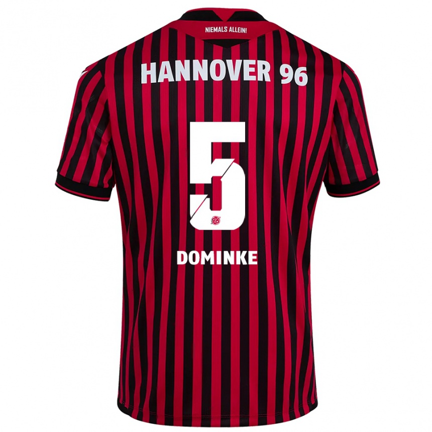 ילדים כדורגל Lukas Dominke #5 אדום שחור ג'רזי ביתית 2025/26