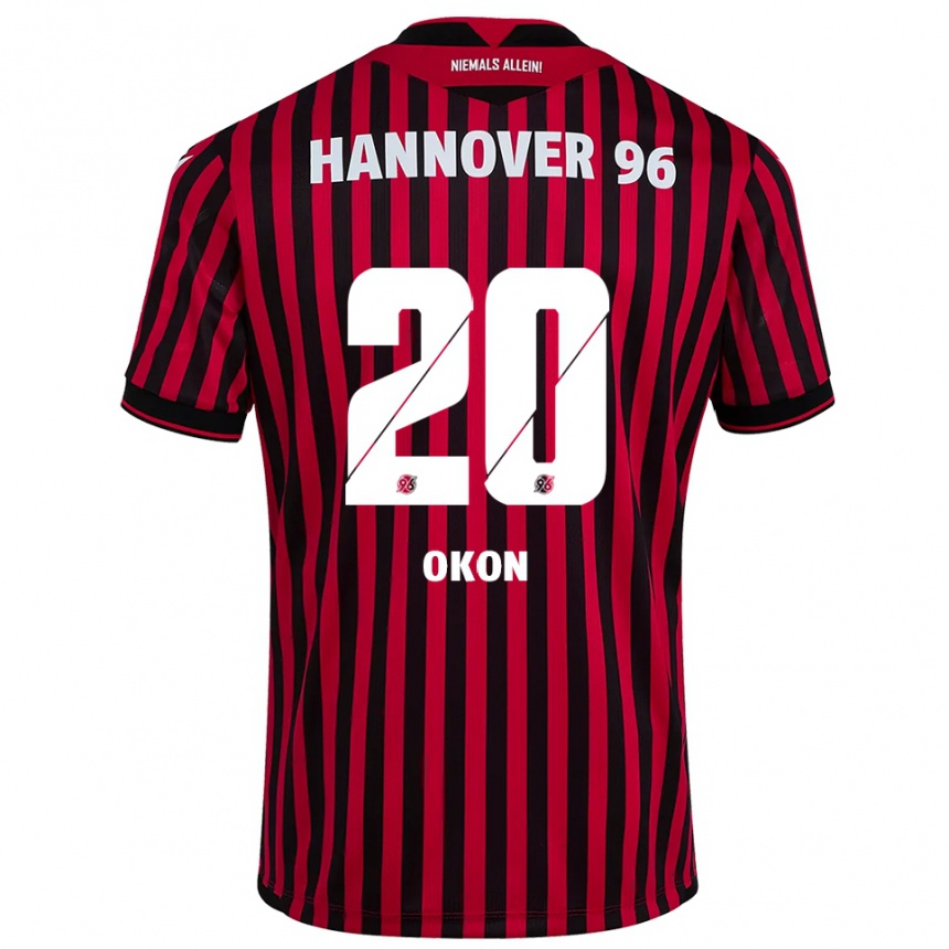 ילדים כדורגל איימה אוקון #20 אדום שחור ג'רזי ביתית 2025/26