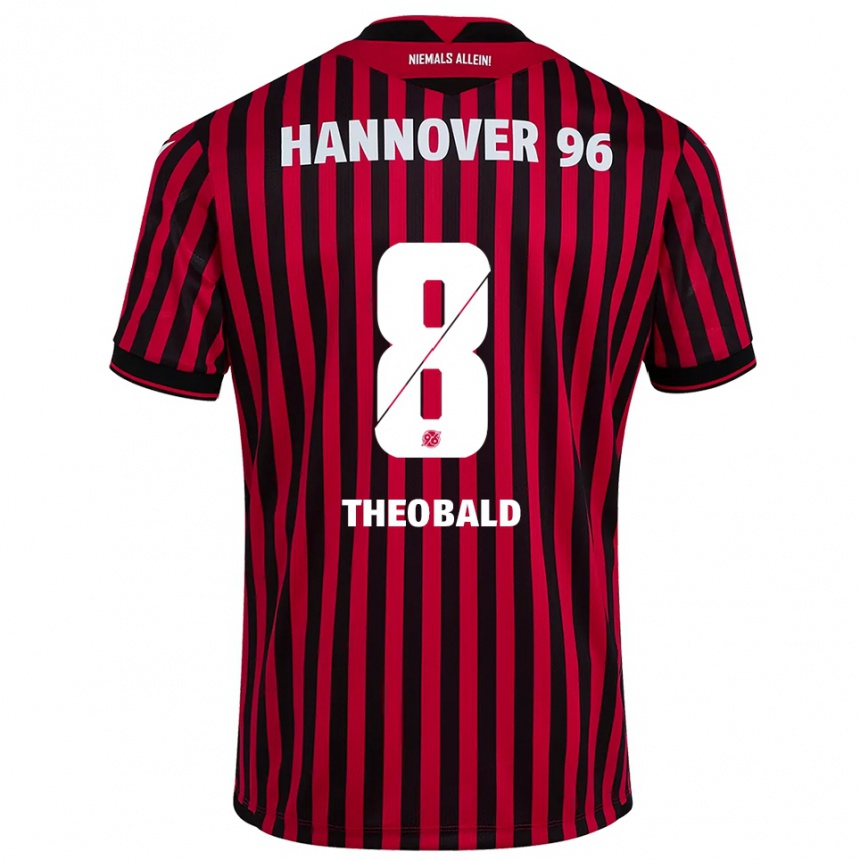 ילדים כדורגל Lara Theobald #8 אדום שחור ג'רזי ביתית 2025/26