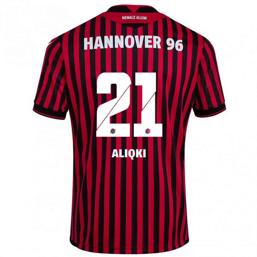 ילדים כדורגל Florent Aliqki #21 אדום שחור ג'רזי ביתית 2025/26