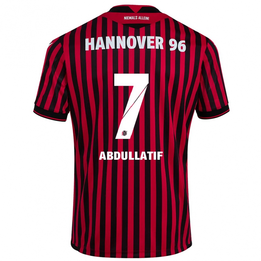 ילדים כדורגל מוסטפה עבדולטיף #7 אדום שחור ג'רזי ביתית 2025/26