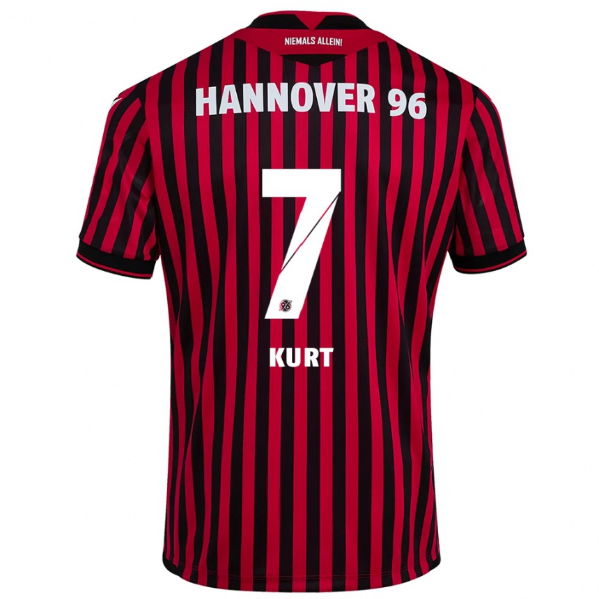 ילדים כדורגל Taycan Kurt #7 אדום שחור ג'רזי ביתית 2025/26