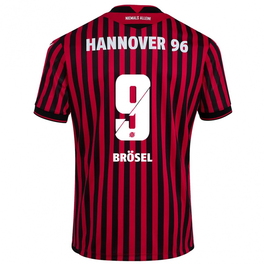 ילדים כדורגל Niclas Brösel #9 אדום שחור ג'רזי ביתית 2025/26