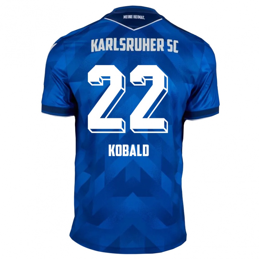 ילדים כדורגל כריסטוף קובלד #22 כחול לבן ג'רזי ביתית 2025/26