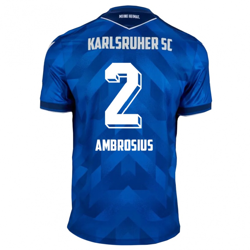 ילדים כדורגל Emilio Ambrosius #2 כחול לבן ג'רזי ביתית 2025/26