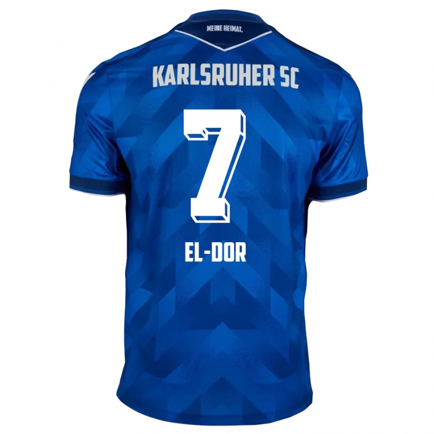 ילדים כדורגל באסאם אל-דור #7 כחול לבן ג'רזי ביתית 2025/26