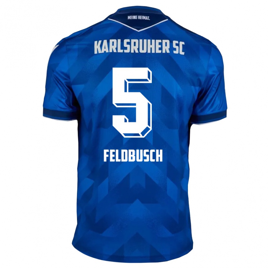 ילדים כדורגל יונס פלדבוש #5 כחול לבן ג'רזי ביתית 2025/26