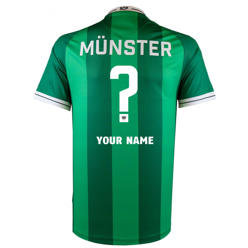 ילדים כדורגל השם שלך #0 ירוק לבן ג'רזי ביתית 2025/26