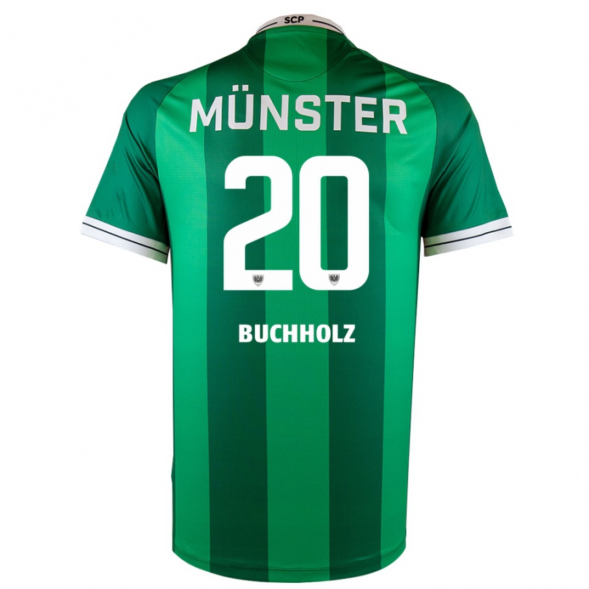 ילדים כדורגל Julius Buchholz #20 ירוק לבן ג'רזי ביתית 2025/26