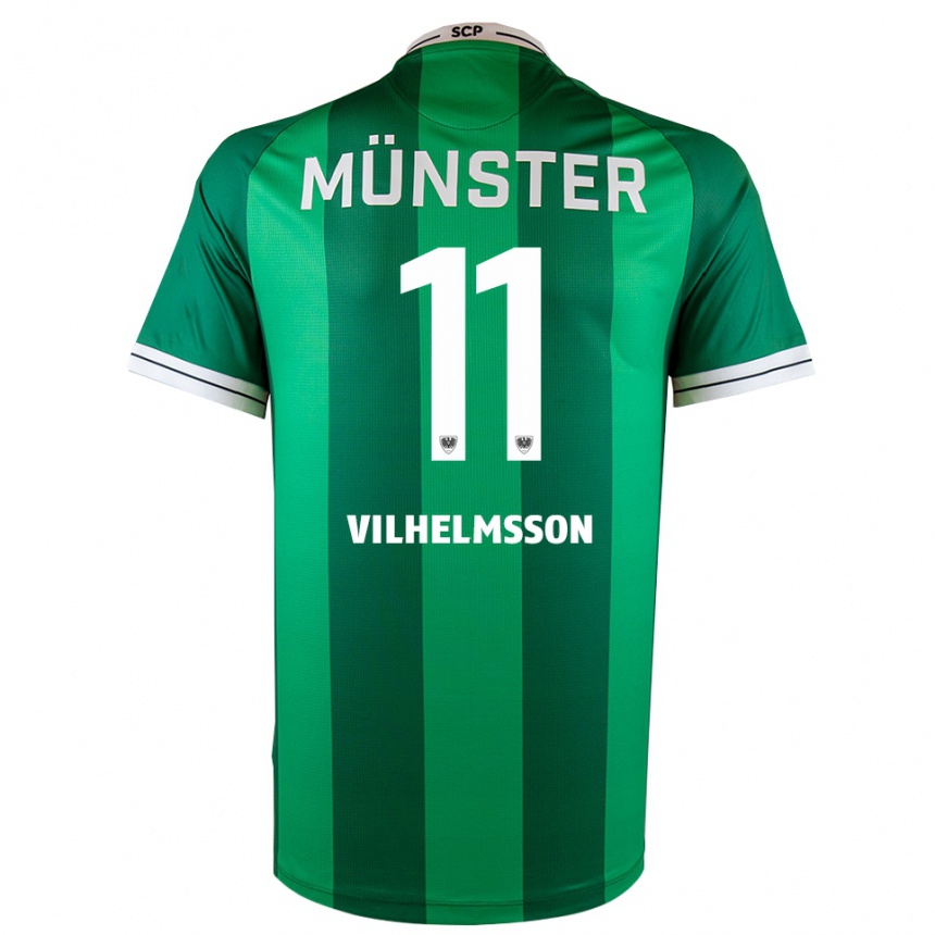 ילדים כדורגל אוסקר וילהלמסון #11 ירוק לבן ג'רזי ביתית 2025/26