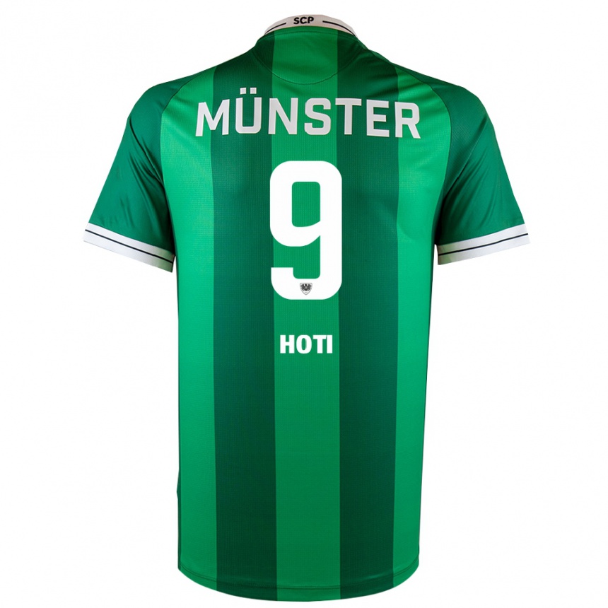 ילדים כדורגל Arbnor Hoti #9 ירוק לבן ג'רזי ביתית 2025/26