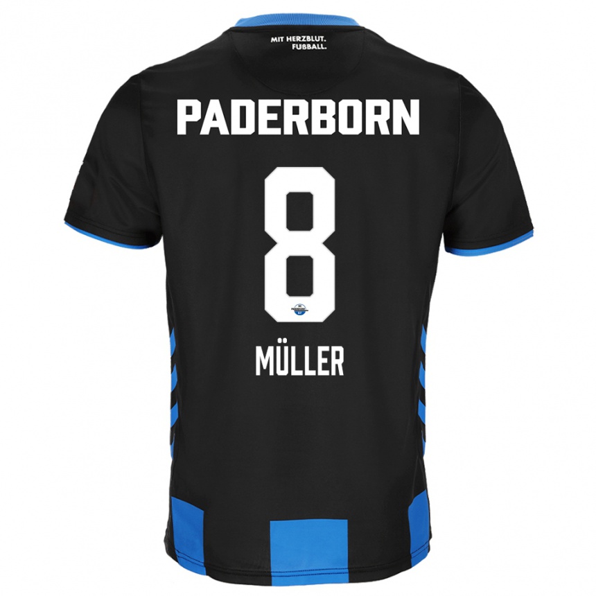 ילדים כדורגל Carlos Müller #8 שחור כחול ג'רזי ביתית 2025/26