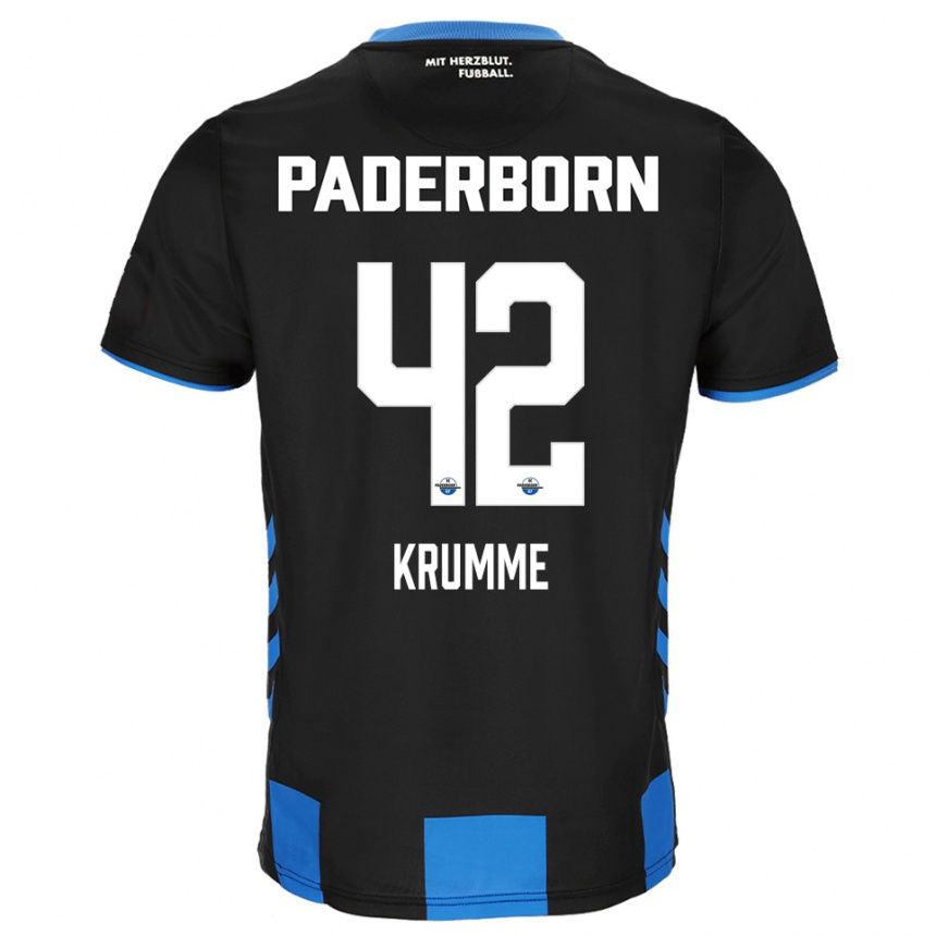 ילדים כדורגל קווין קרום #42 שחור כחול ג'רזי ביתית 2025/26