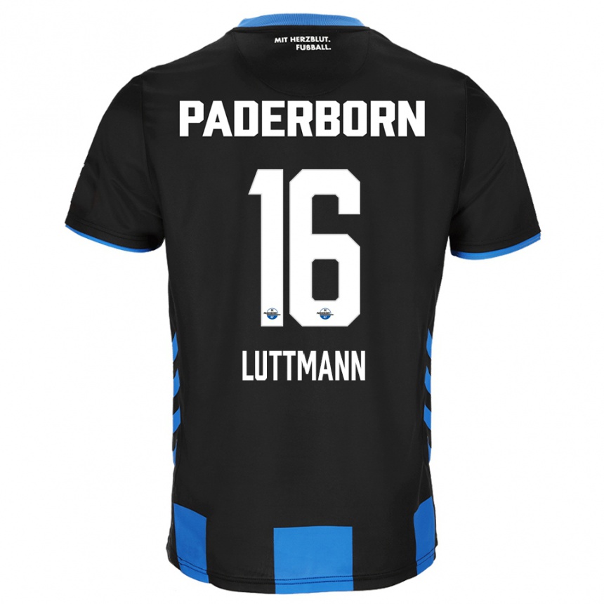 ילדים כדורגל מגנוס לוטמן #16 שחור כחול ג'רזי ביתית 2025/26